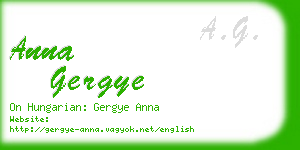 anna gergye business card